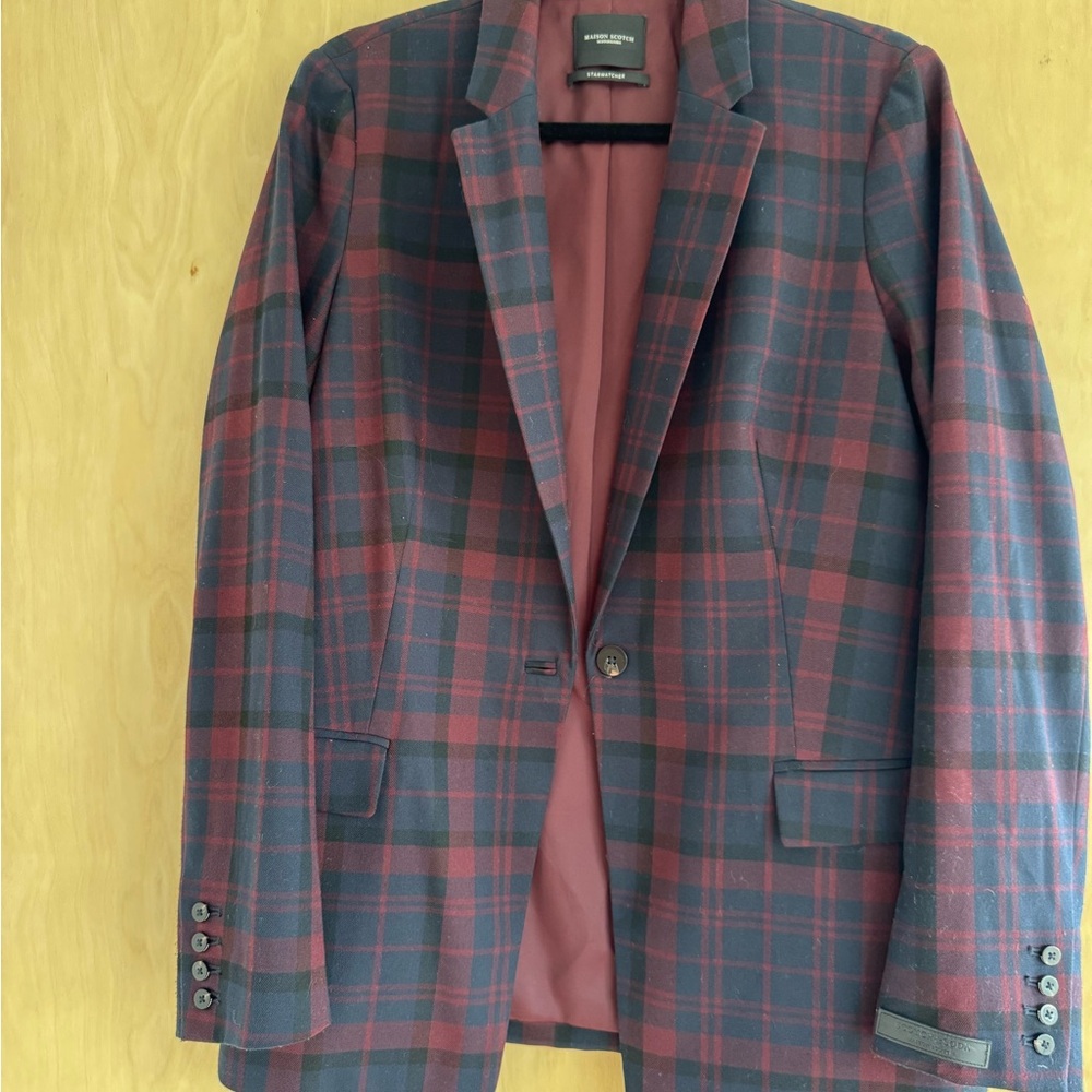 Scotch & Soda Red and Blue Plaid Woman’s Sport Coat